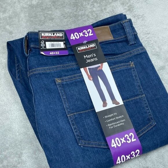 Kirkland Signature Mens Straight Fit Comfort Stretch Jeans Size 40x32 a0281 - Picture 1 of 6